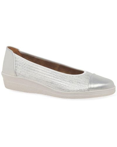Gabor Petunia Accent Low Heeled Court Shoes - Grey