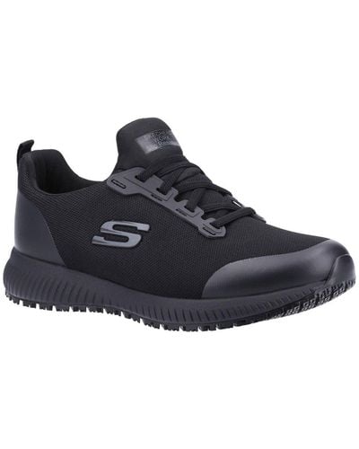 Skechers Work Squad Sr Wide Fit Sneakers Size: 3, - Black