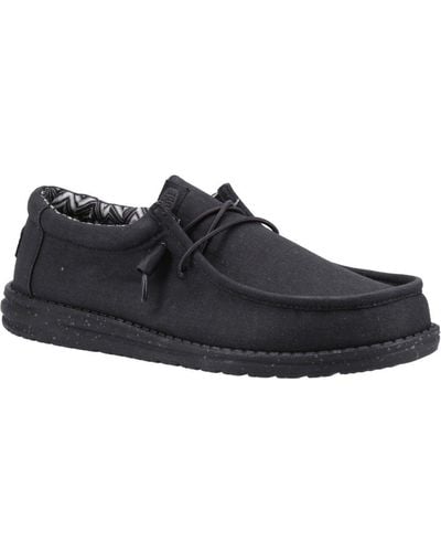 Hey Dude Wally Canvas Shoes - Black