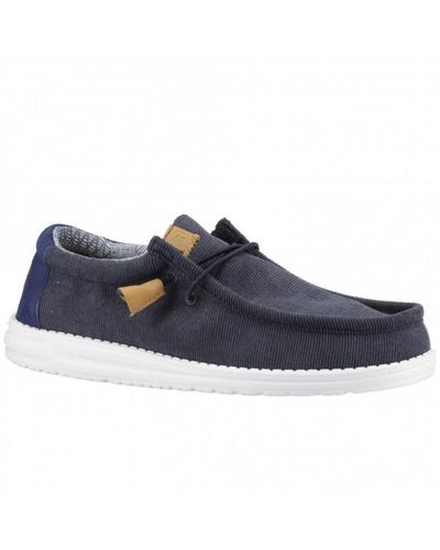 Hey Dude Wally Corduroy Shoes Size: 7, - Blue