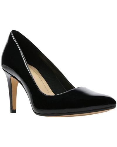Clarks S Black Patent Leather 'laina Rae' High Stiletto Heel Court Shoes