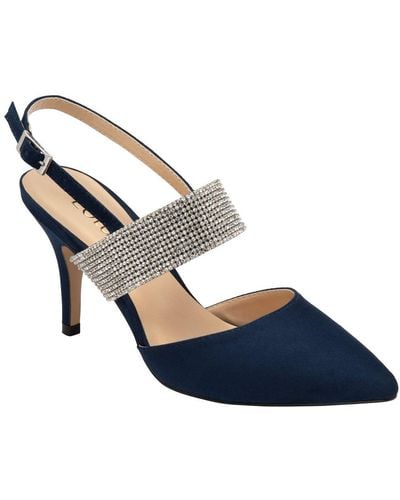 Lotus Violette Slingback Court Shoes - Blue