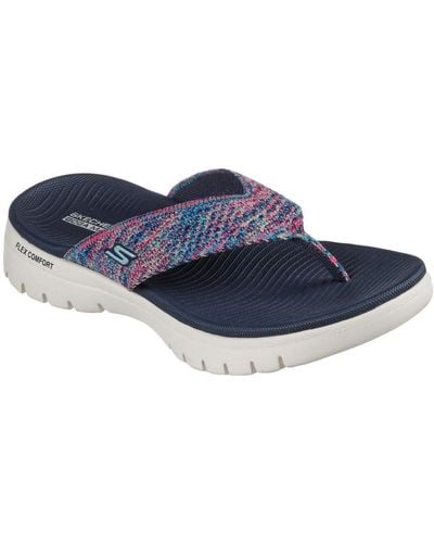 Skechers On-the-go Flex Accent Toe Post Sandals - Blue