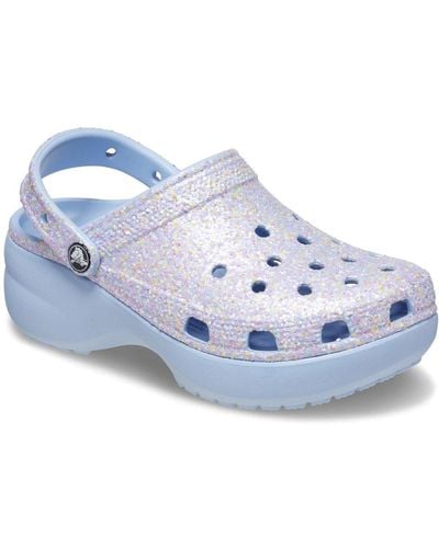 Crocs™ Classic Platform Glitter Clogs - Blue