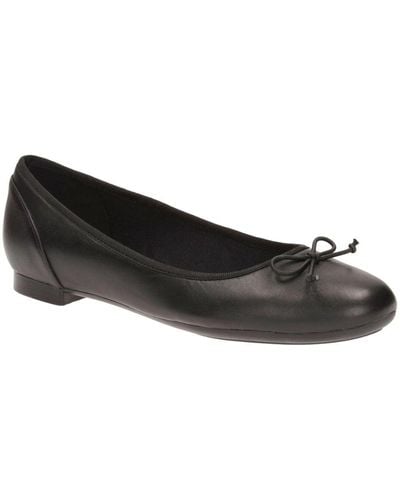 Clarks Couture Bloom Wide Ballerina Shoes - Black