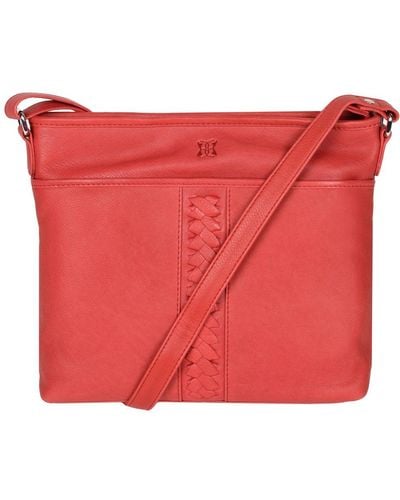 Lakeland Leather Farlam Messenger Bag - Red