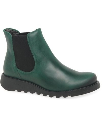 Fly London Salv Casual Ankle Boots - Green