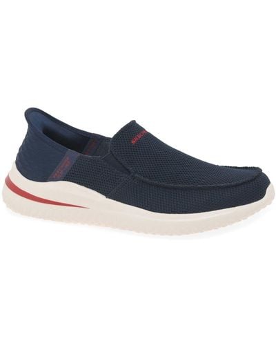 Skechers Delson Cabrino Slip In Shoes - Blue