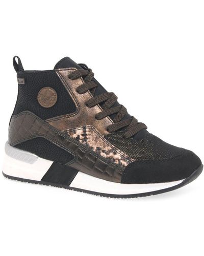 Rieker Elena Hi Top Trainers - Black