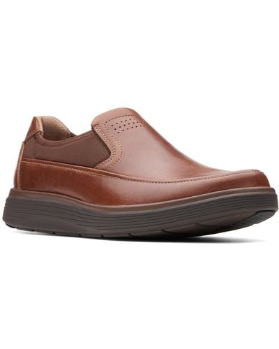 Clarks Un Abode Go Wide Fit Slip On Shoes - Brown