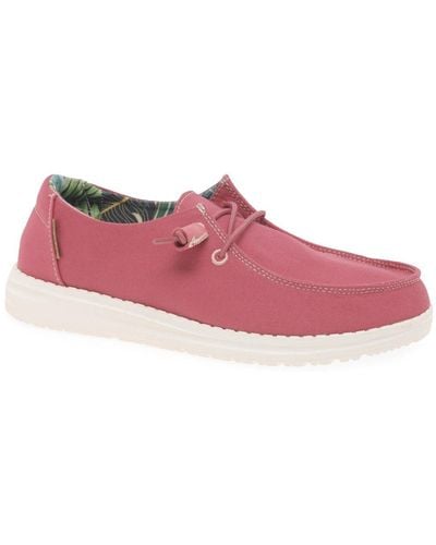 Hey Dude Wendy Classic Canvas Shoes - Pink