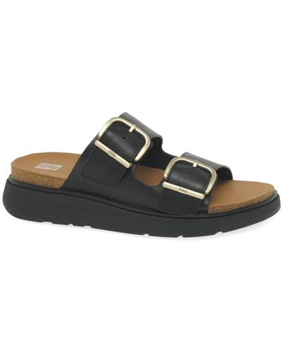 Fitflop Fitflop Gen-ff Two Bar Buckle Slide Sandals - Metallic