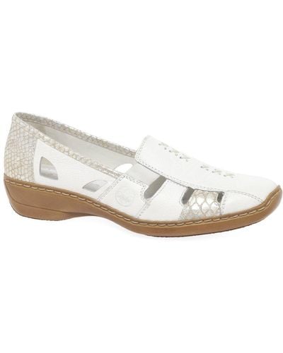 Rieker Denise Slip On Vamp Shoes - White
