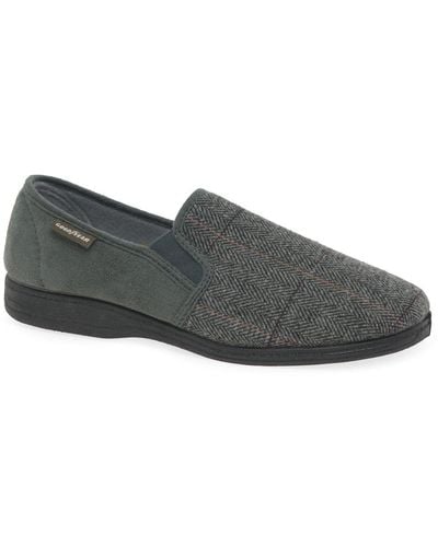 Goodyear Harrison Full Tweed Slippers - Grey