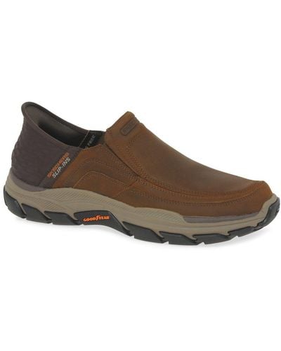 Skechers Slip In Respected Shoes - Brown