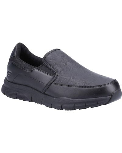 Skechers Work Relaxed Fit Nampa A Sr Shoes Size: 3, - Black