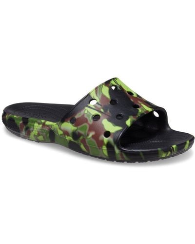 Crocs™ Spray Camo Slide Sandals - Green