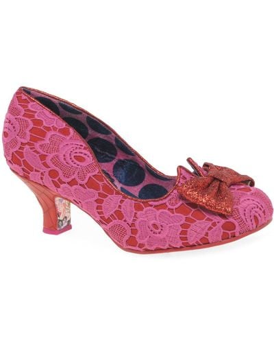 Irregular Choice Dazzle Razzle Wide Fit Court Shoes - Pink