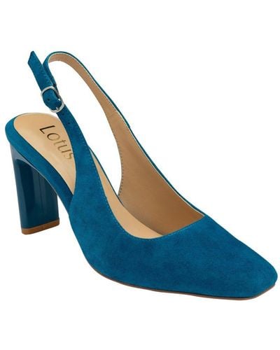 Lotus Anita Slingback Court Shoes - Blue