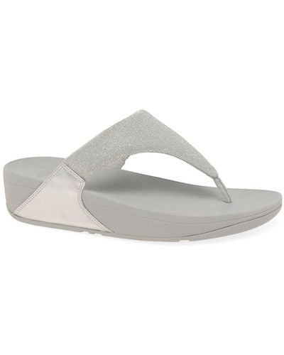 Fitflop Fitflop Lulu Shimmerlux Toe Post Sandals - Grey