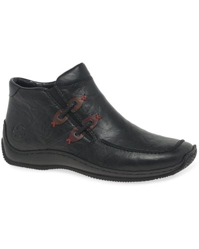 Rieker Cutler Ankle Boots - Black