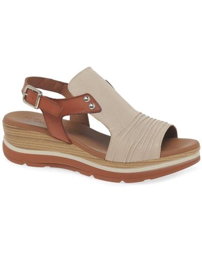 Paula Urban Riviera Wedge Heel Sandals - Brown