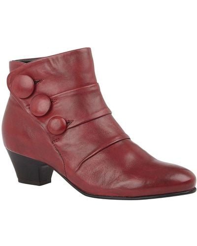 Lotus Prancer Ankle Boots - Red