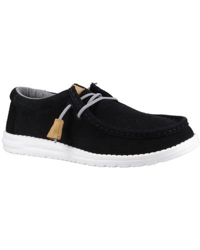 Hey Dude Wally Craft Suede Shoes - Black