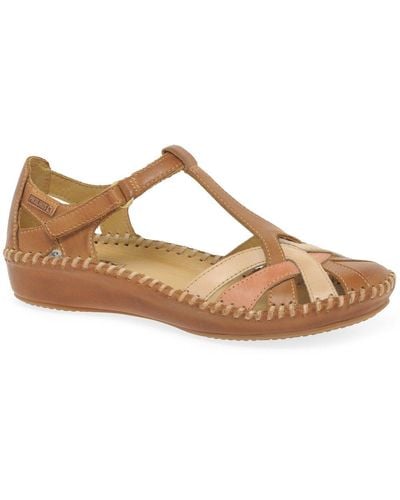 Pikolinos Vallarta Woven Leather Sandals - Brown