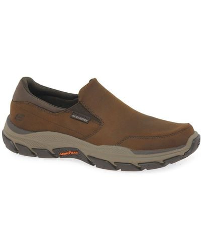 Skechers 's Wide Fit 204480 Respected Calum Walking Sneakers - Brown