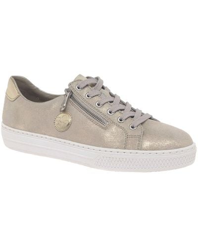 Rieker Delight Casual Lace Up Shoes - Metallic