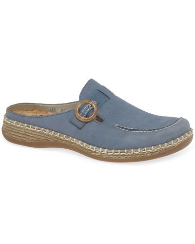 Rieker Cova Mule Sandals - Blue