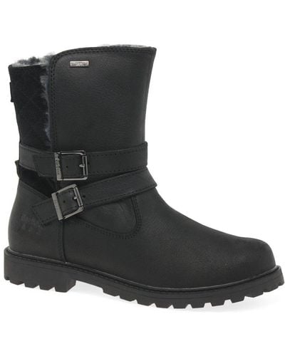 Barbour Sycamore Warm Lined Biker Boots - Black