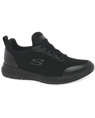 Skechers Work Squad Slip Resistant Shoes - Black