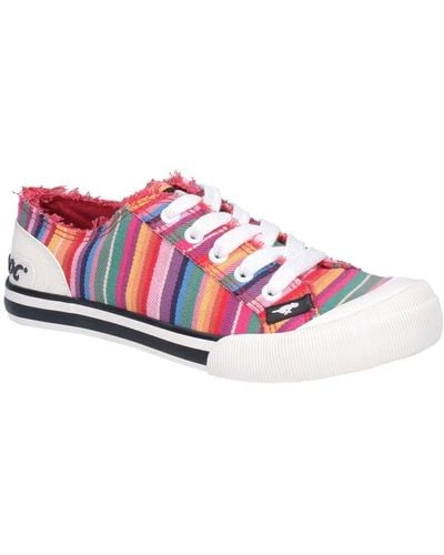 Rocket Dog Jazzing Eden Stripe Casual Shoes - Red