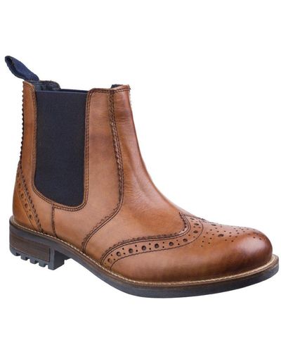 Cotswold Cirencester Brogue Chelsea Boots - Brown