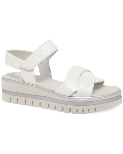 Gabor Abide Riptape Sandals - White