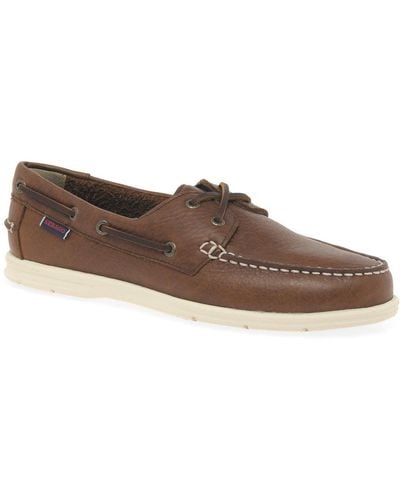 Sebago Naples Leather Boat Shoes - Brown