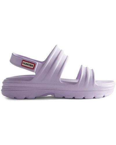 HUNTER Bloom Algae Foam Sandals Size: 4 - Purple