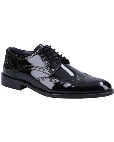 Hush Puppies Dustin Patent Brogue Shoes - Black