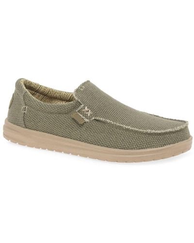 Hey Dude Mikka Braided Canvas Shoes - Green