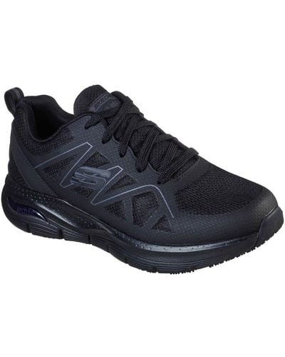 Skechers Arch Fit Sr Axtell Occupational Shoe Size: 6, - Black