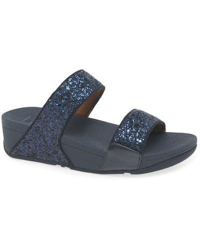 Fitflop Fitflop Lulu Glitter Slide Sandals - Blue