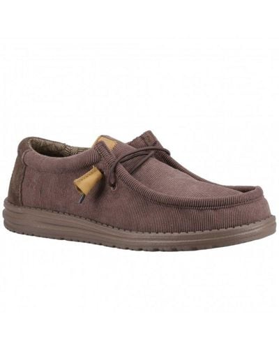 Hey Dude Wally Corduroy Shoes Size: 8, - Brown