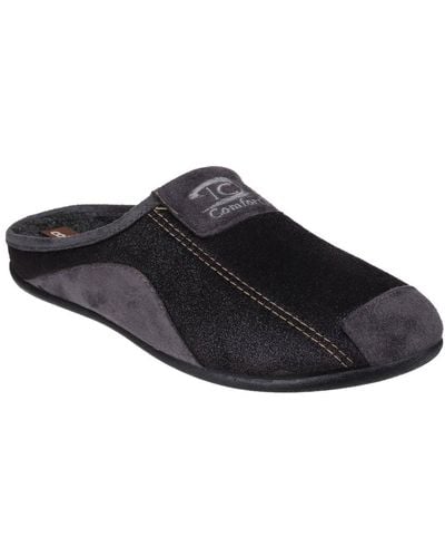 Cotswold Westwell Slippers Size: 6.5 / 40, - Black