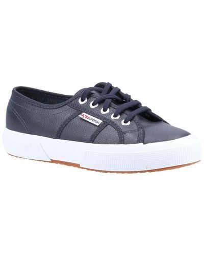 Superga 2750 Tumbled Leather Trainers - Blue