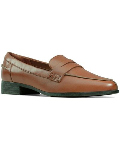 Clarks Hamble Loafer Wide Fit Shoes - Brown
