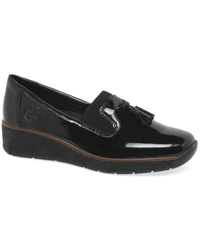 Rieker Gleam Tassel Loafers Size: 3.5 / 36 - Black