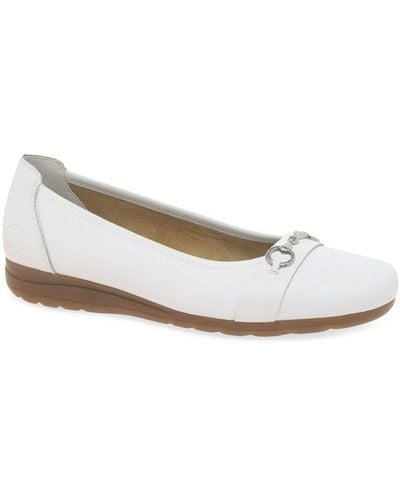 Rieker Snaffle Ballet Court Shoes - White