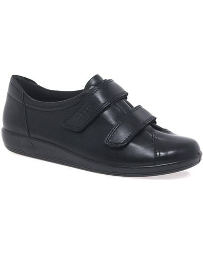 Ecco Soft 2 Strap Casual Sneakers - Black